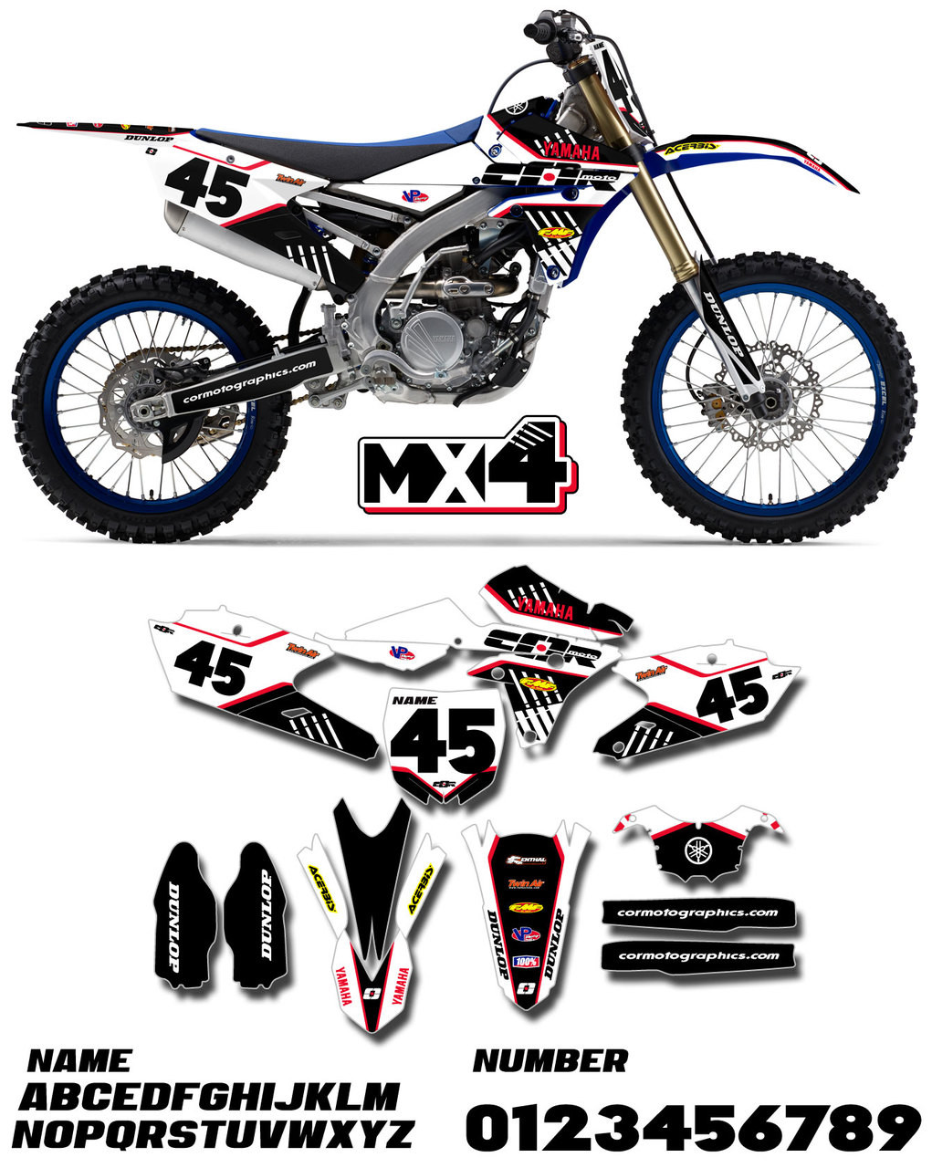 Yamaha MX4 Kit - Cor Moto Graphics