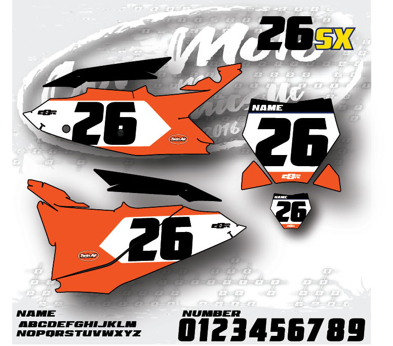 26 SX Number Plates - Cor Moto Graphics