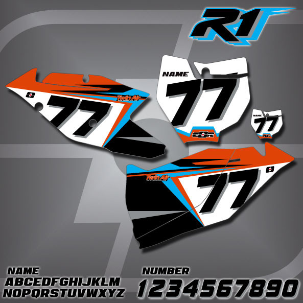 KTM R1 Number Plates - Cor Moto Graphics