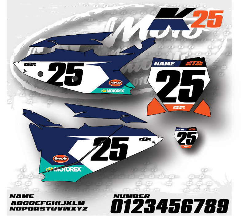 KTM K25 Number Plates