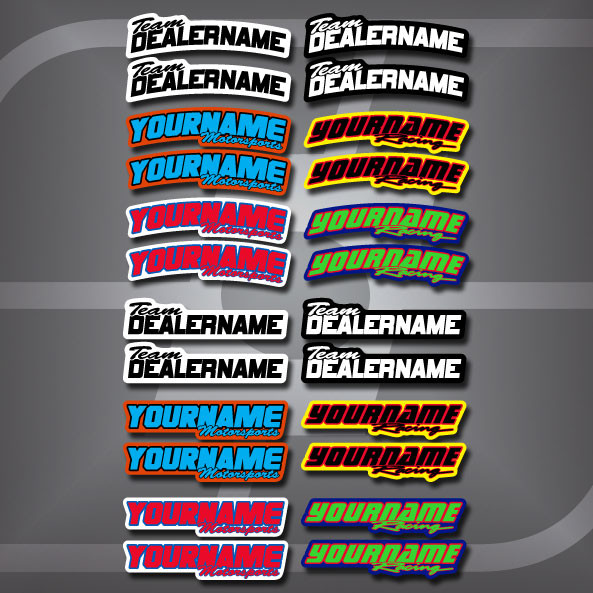 26 Racing Decals (13 Pairs) – Assorted Fender & Bumper Stickers, Black Vinyl, Matte Finish