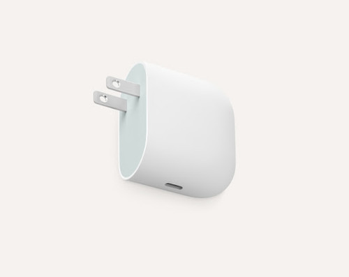 White Google Pixel USB C Charger (Side view)