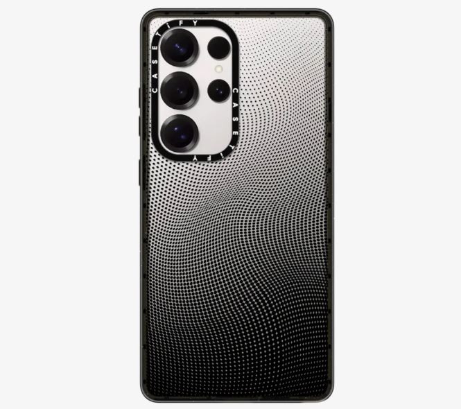 Galaxy S25 Black Slim Trippy Case