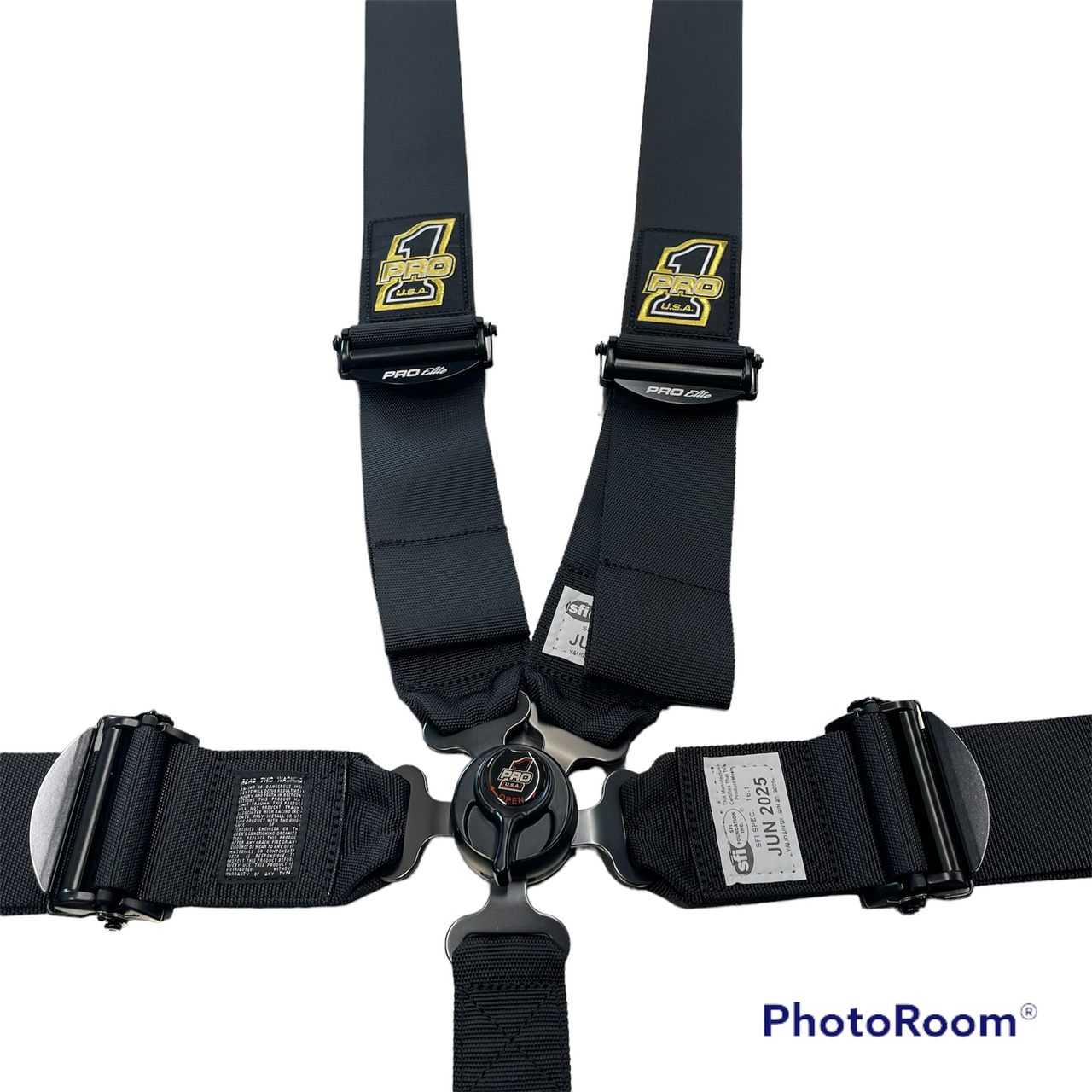 Pro Elite Cam Lock Safety Harness Seat Belts - 5pt Black