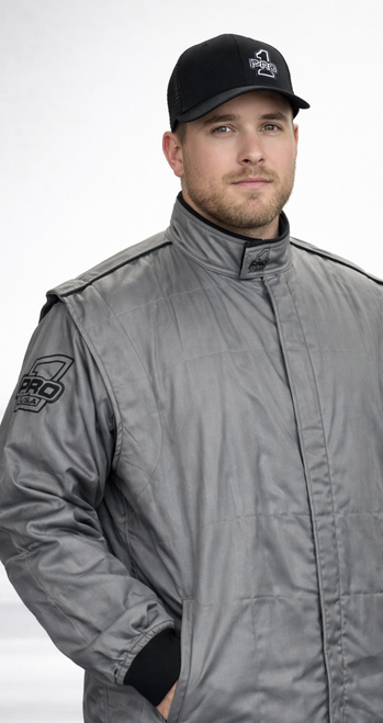 Pro 1 Medium Grey/Black Dbl Layer Nomex 3-2A/5 Jacket w/D-Ring