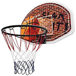 Wall Mounted Fan Backboard with Basketball Hoop and 2 Nets - Color: Multicolor D681-SP35839 Wall Mounted Fan Backboard with Basketball Hoop and 2 Nets - Color: Multicolor D681-SP35839