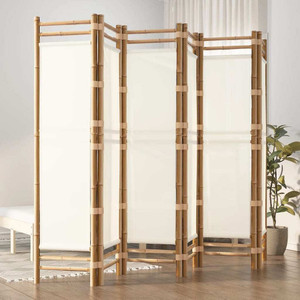 Folding 6-Panel Room Divider 94.5" Bamboo and Canvas A949-350626 Folding 6-Panel Room Divider 94.5" Bamboo and Canvas A949-350626
