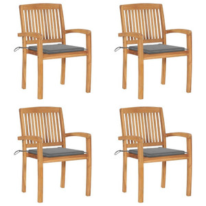 Garden Chair Set of 4 Solid Teak Wood Fine sanded teak hardwood A949-3073211 Garden Chair Set of 4 Solid Teak Wood Fine sanded teak hardwood A949-3073211