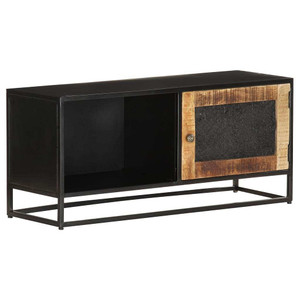TV Cabinet Black, Brown Rough Mango Wood, Iron, MDF Medium A949-323150 TV Cabinet Black, Brown Rough Mango Wood, Iron, MDF Medium A949-323150