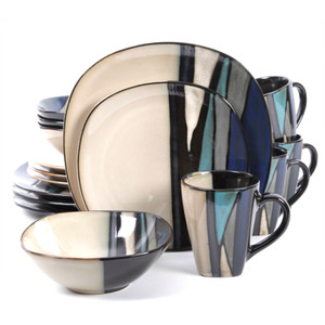Gibson Elite Althea 16-Piece Dinnerware Set, Teal D970-105983.16 Gibson Elite Althea 16-Piece Dinnerware Set, Teal D970-105983.16
