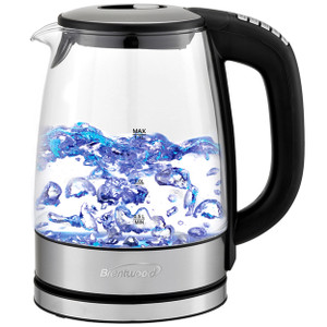 Brentwood Glass 1.7 Liter Electric Kettle with 6 Temperature Presets in Black D970-KT-1982DBK Brentwood Glass 1.7 Liter Electric Kettle with 6 Temperature Presets in Black D970-KT-1982DBK