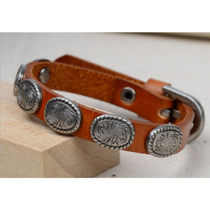 COLOR: BROWN - WRANGLER Vintage Look Genuine Leather Bracelet K290-18718743109 COLOR: BROWN - WRANGLER Vintage Look Genuine Leather Bracelet K290-18718743109