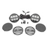 Rough Country Black Series Round LED Light - 6.5 Inch w/ Amber DRL | Set of 2