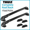 Thule Fixpoint BLACK WingBar Edge Crossbar Complete Roof Rack | Fixed Points
