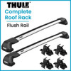 Thule Flush Rail SILVER WingBar Edge Crossbar Complete Roof Rack | Flush Rails