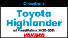 Toyota Highlander (w/flush rails) Yakima Crossbar Complete Roof Rack | 2020-2021