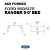 Ford Ranger - 5ft Bed | Leitner ACS FORGED Bed Rack | 2019-2021