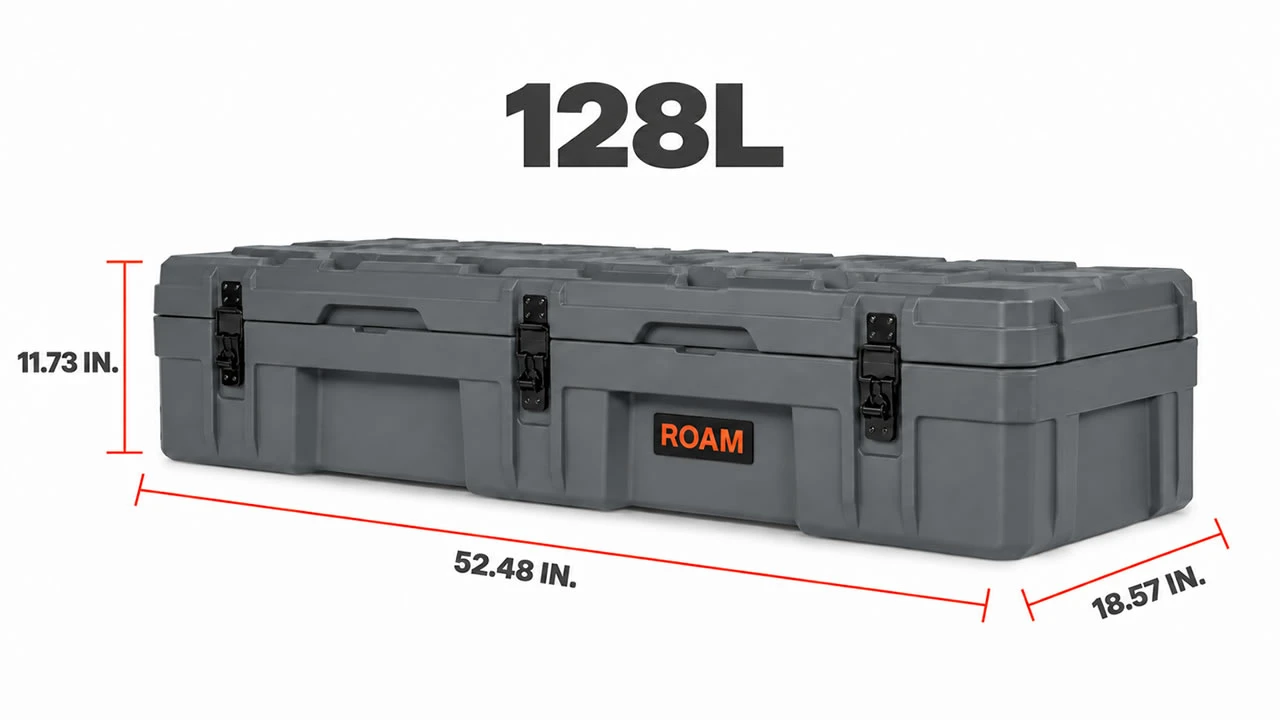ROAM 128L Rolling Rugged Case with exterior dimensions