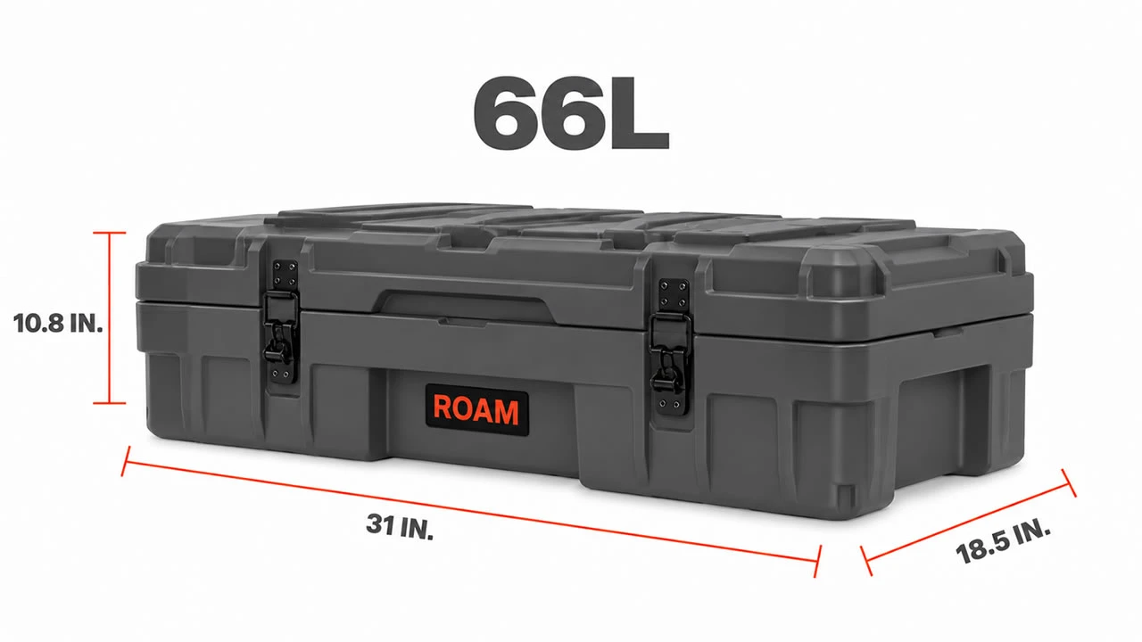 ROAM 66L Rugged Case with exterior dimensions