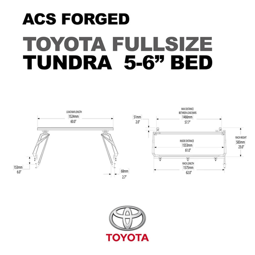 2007-2021 Toyota Tundra - 5.5ft Bed | Leitner ACS FORGED Bed Rack