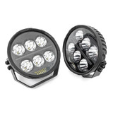 Rough Country Black Series Round LED Light - 6.5 Inch w/ Amber DRL | Set of 2