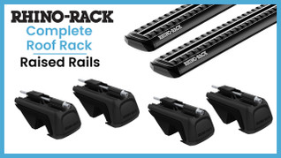 Rhino-Rack RX100 BLACK Sportz Bar Complete Roof Rack | Raised Rails