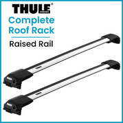 Thule Raised Rail SILVER WingBar Edge Crossbar Complete Roof Rack | Raised Rails