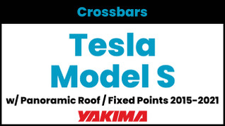 Tesla Model S w/Panoramic Roof (w/fixed points) Yakima Crossbar Complete Roof Rack | 2015-2021