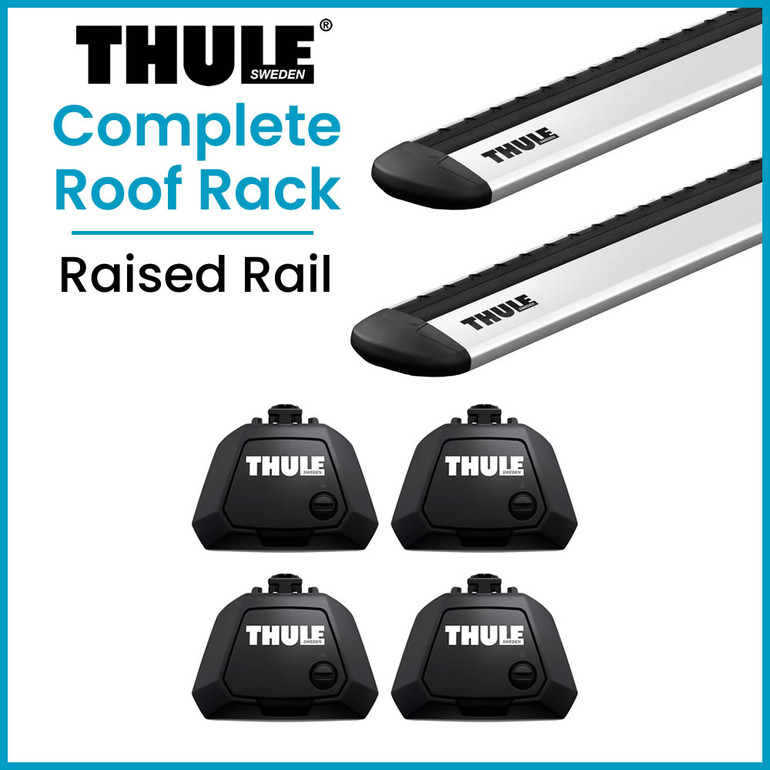 Thule Raised Rail Evo SILVER WingBar Evo Complete Roof Rack Thule Raised Rail Evo SILVER WingBar Evo Complete Roof Rack