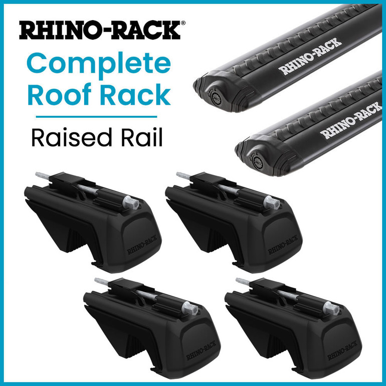 Rhino-Rack RX BLACK Sportz Bar Complete Roof Rack | Raised Rails