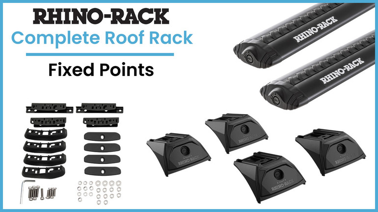 2014-2019 Toyota Highlander (w/ flush rails) Rhino-Rack RX300 Sportz Bar Complete Roof Rack w/Locks