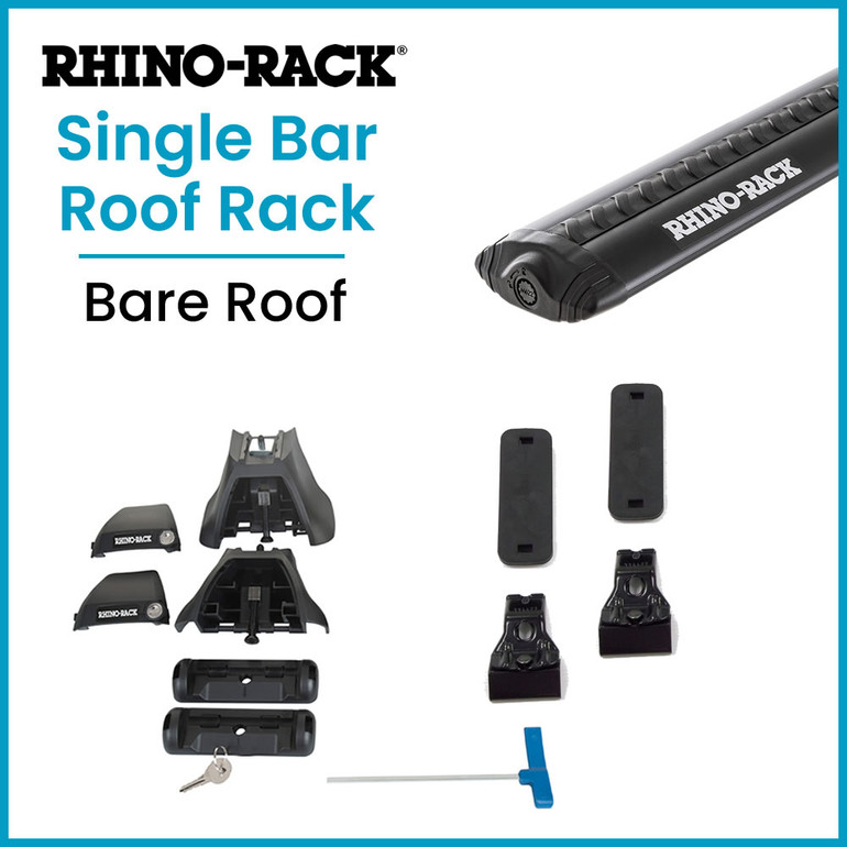 Rhino-Rack 2500 BLACK Vortex Aero SINGLE Bar Cab Rack | Bare Roof