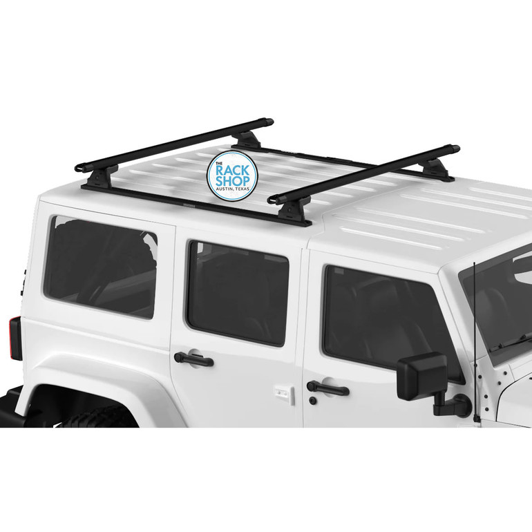2007-2018 Jeep Wrangler 4DR JK Yakima 2 Crossbar w/RibCage Support Complete Roof Rack System