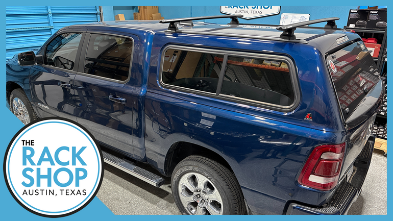 2019-2025 RAM 1500 w/Leer Topper Rhino-Rack Vortex RLT600 Roof Rack on Leer Cap