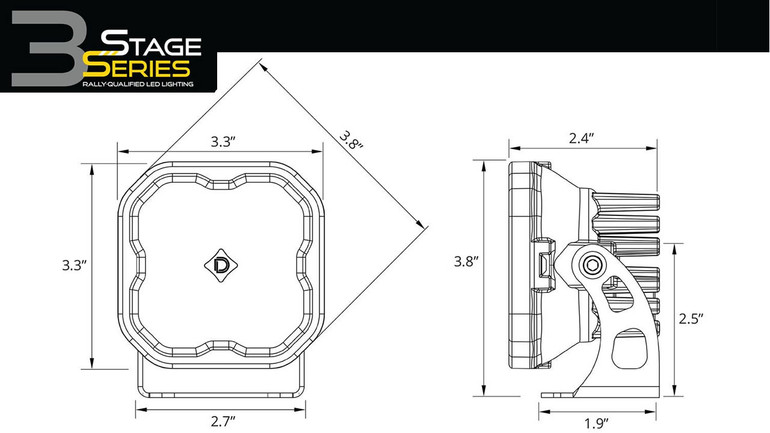 Diode Dynamics SS3 PRO LED Light POD - YELLOW - Set of 2