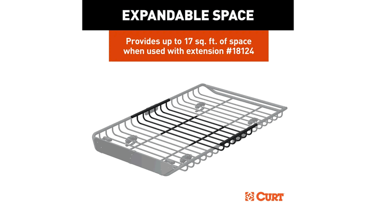 CURT Steel Rooftop Cargo Basket | 44"L x 35"W