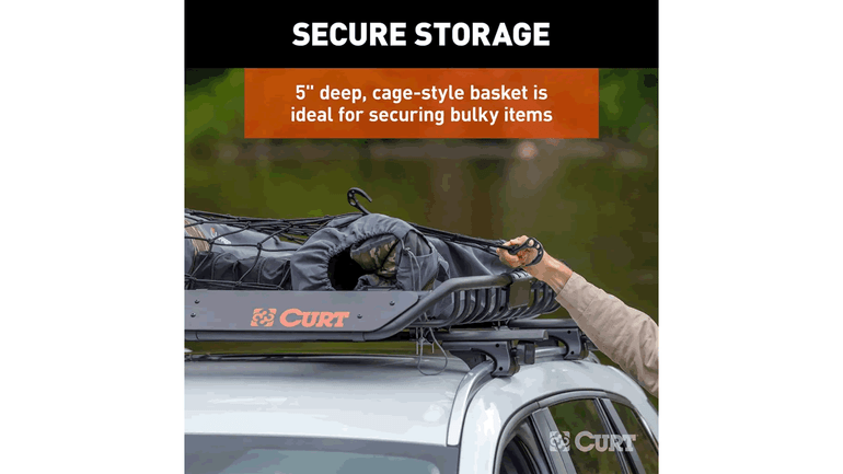 CURT Steel Rooftop Cargo Basket | 44"L x 35"W