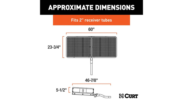 CURT Steel FOLDING Hitch Cargo Basket - for 2" Hitch | 60 x 24