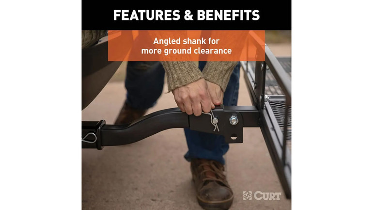 CURT Steel FOLDING Hitch Cargo Basket - for 2" Hitch | 60 x 24