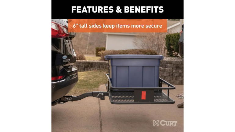 CURT Steel FOLDING Hitch Cargo Basket - for 2" Hitch | 60 x 24