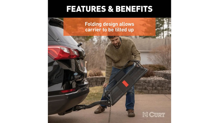 CURT Steel FOLDING Hitch Cargo Basket - for 2" Hitch | 60 x 24