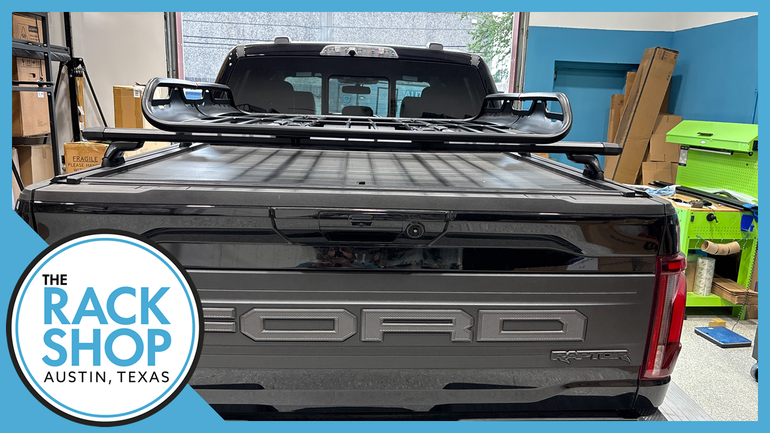 2021-2026 Ford F-150 Yakima SkyLine HD Bar Bed Rack + OffGrid L Basket for RollNLock XT/Retrax XR Cover