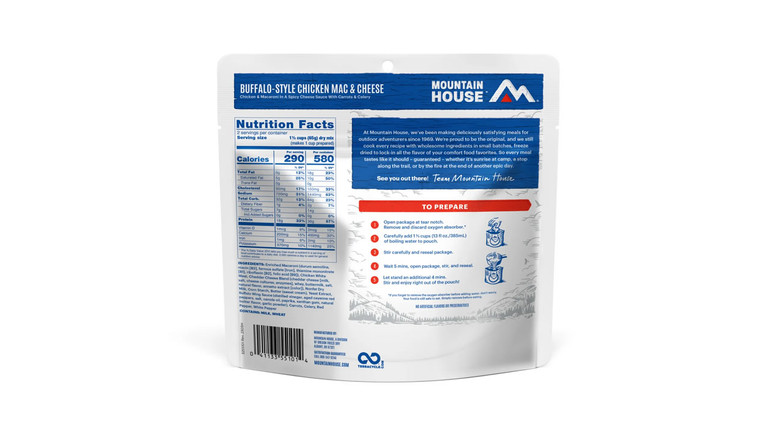 Mountain House Buffalo-Style Chicken Mac & Cheese Freeze-Dried Meal – 2 Servings Pouch