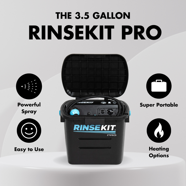 RinseKit PRO 3.5 Gallon Battery Powered Portable Shower
