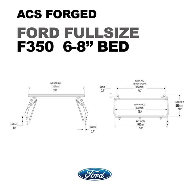 Ford F-350 - 6ft-8in Bed | Leitner ACS FORGED Bed Rack | 2004-2021