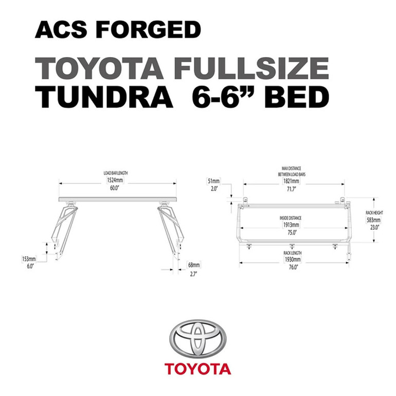Toyota Tundra - 6.5ft Bed | Leitner ACS FORGED Bed Rack | 2007-2021