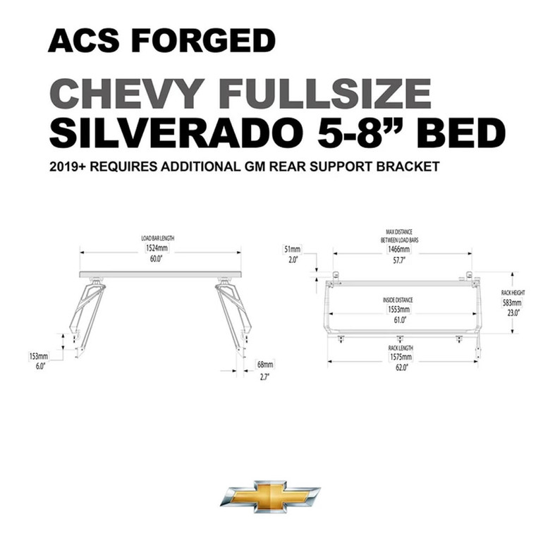Chevrolet Silverado - 5'8" Bed | Leitner ACS FORGED Bed Rack | 2019-2022