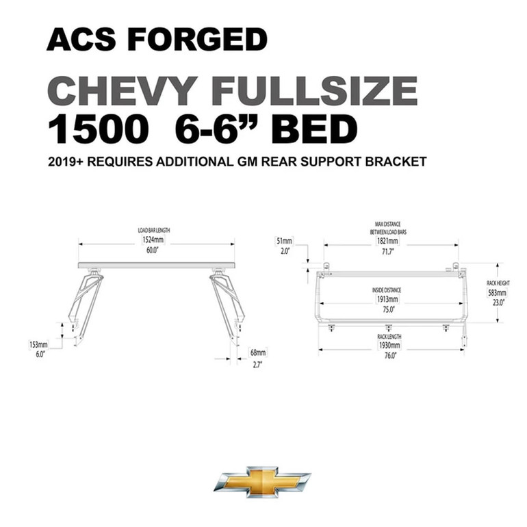 Chevrolet 1500 - 6.5ft Bed | Leitner ACS FORGED Bed Rack | 2007-2018
