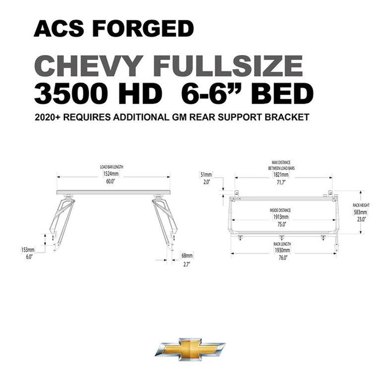 Chevrolet 3500 HD - 6.5ft Bed | Leitner ACS FORGED Bed Rack | 2020-2021