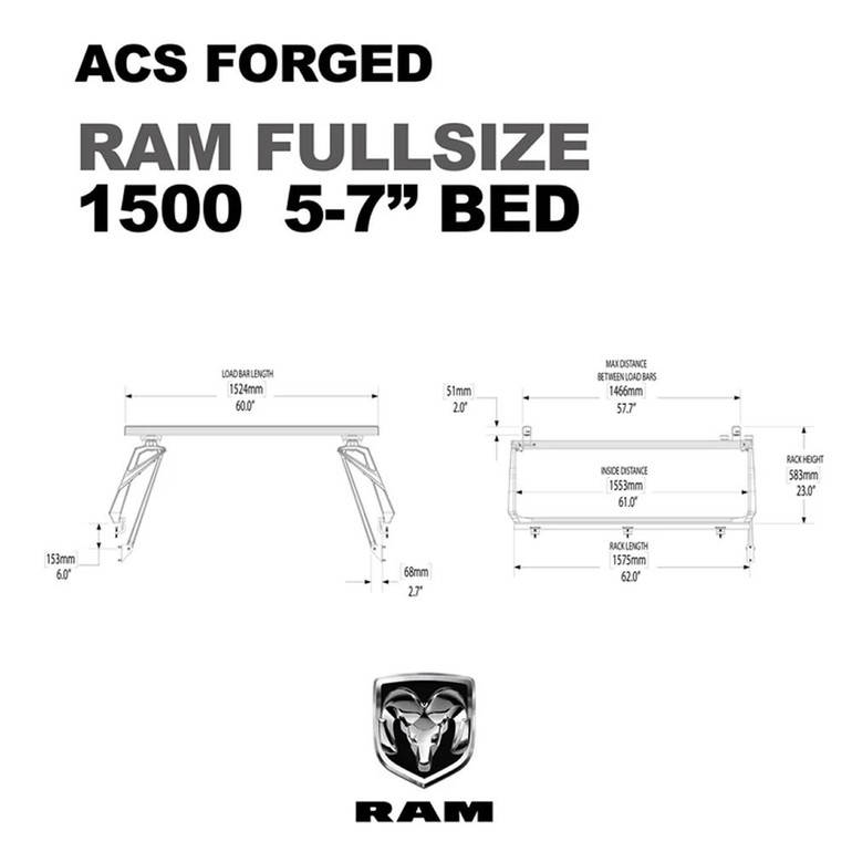 RAM 1500 - 5ft-7in Bed | Leitner ACS FORGED Bed Rack | 2009-2021